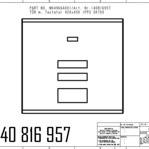 140816957 - DOOR M. DISPLAY U. 10ER KEYBOARD POWDER COATED.   1 PPU